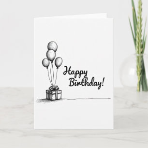Cartão de Aniversário Desenho Alegre