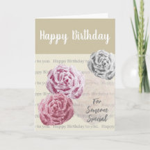 Cartão de Aniversário Desenho de Rosas Sentimental