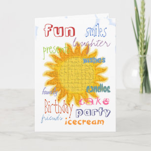 Cartão de Aniversário Dimensional Sunshine