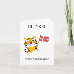 Cartão de aniversário dinamarquês - Tillykke med f