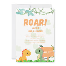 Cartão de aniversário Dino One Year