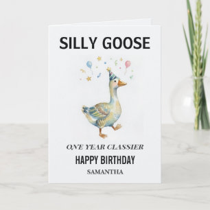 Cartão de Aniversário Divertido com Aquarela de Ga