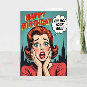 Cartão de Aniversário Divertido de Arte de Quadrin
