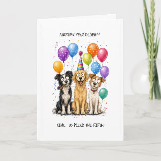 Cartão de Aniversário Divertido dos Cachorros que
