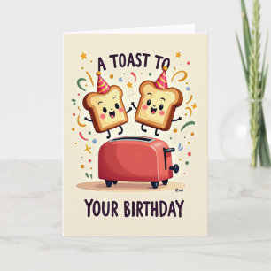 Cartão de Aniversário Divertido e Tostado