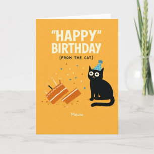 Cartão de Aniversário Divertido Gato Fofo e Capr