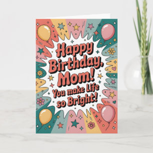 Cartão de Aniversário Divertido para a Mamãe – Col