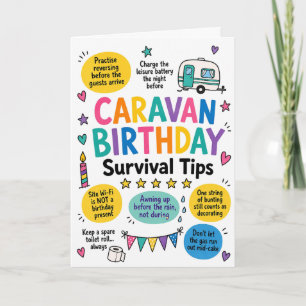 Cartão de Aniversário Divertido para Caravana com