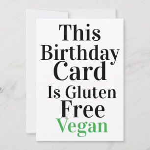 Cartão de Aniversário Divertido Vegano e Sem Glúte