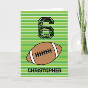 Cartão de Aniversário do 6 de Futebol Verde