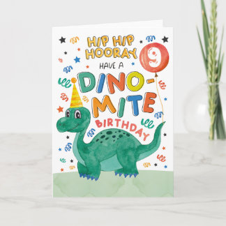 Cartão de Aniversário do 9º Dinossauro | Dinossaur