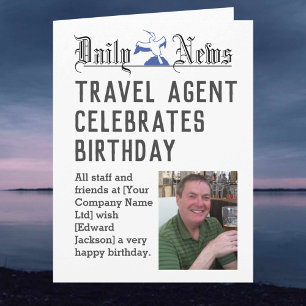 Cartão de Aniversário do Agente viagem para Pers