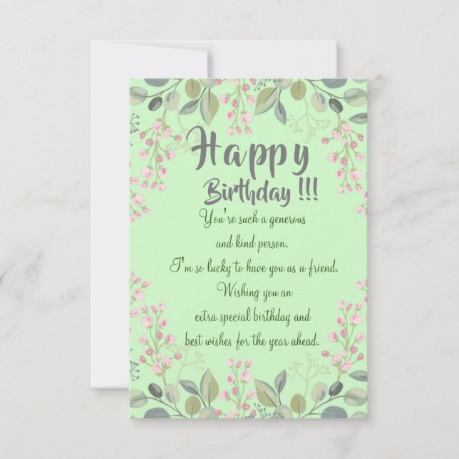 Cartão de aniversário do amigo (Frente)