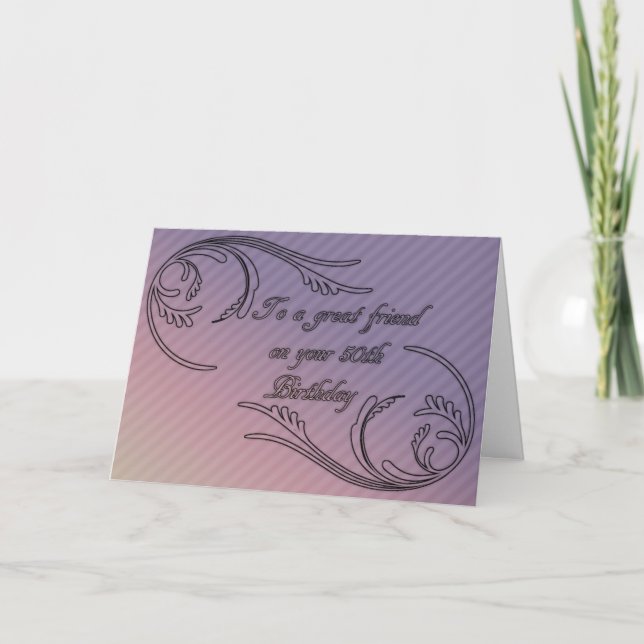 Cartão de aniversário do amigo 50º (Frente)