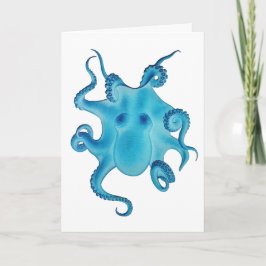 Cartão de Aniversário do Amigo Polvo Azul Kraken M