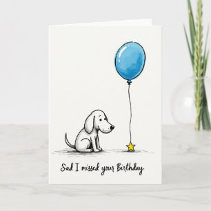 Cartão de Aniversário do Balão do Cachorrinho
