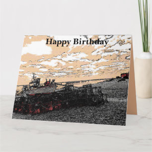 Cartão de aniversário do barco de pesca de Hythe c
