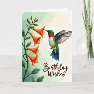 Cartão de Aniversário do Beija-flor Alegre