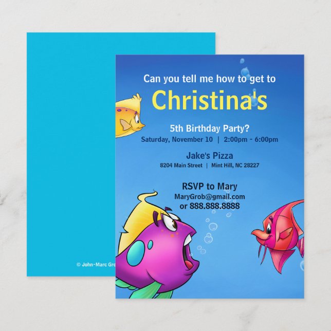 Cartão de aniversário do Bubble (Frente/Verso)