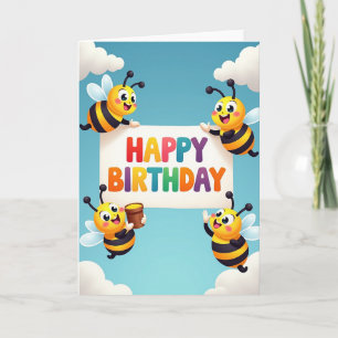 Cartão de Aniversário do Bug Alegre