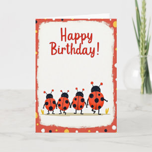 Cartão de Aniversário do Bug Festivo