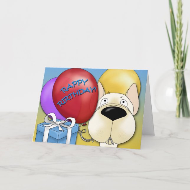 Cartão de Aniversário do Buldogue Francês (Frente)