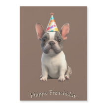 Cartão de Aniversário do Bulldog Francês