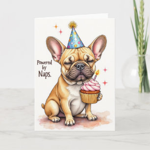 Cartão de Aniversário do Bulldog Francês "Energiza