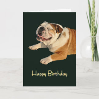 Cartão de Aniversário do Bulldog Sorridente