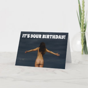 CARTÃO DE ANIVERSÁRIO DO BUTTMAN COM O BUMBUM À MO