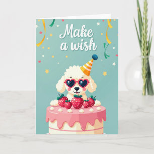 Cartão de Aniversário do Cachorrinho Fofo Doce