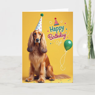 Cartão de Aniversário do Cachorro de Bolinhas