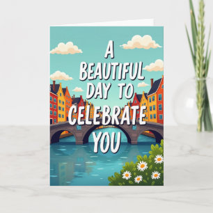 Cartão de Aniversário do Canal de Dia Lindo