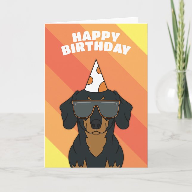 Cartão de Aniversário do Cão Dachshund (Frente)