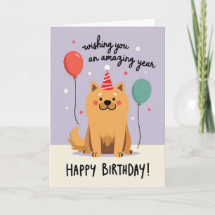 Cartão de Aniversário do Cão de Celebração