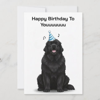 Cartão de aniversário do cão de Terra Nova Feliz A