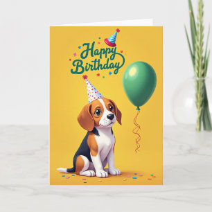 Cartão de Aniversário do Cão Encantador