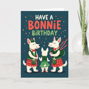 Cartão de Aniversário do Cão Escocês