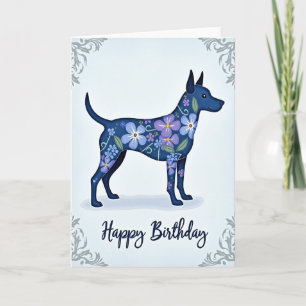 Cartão de Aniversário do Cão Índigo