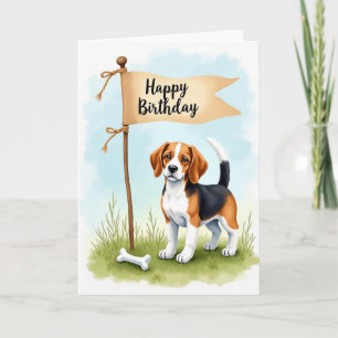 Cartão de Aniversário do Cão Tricolor