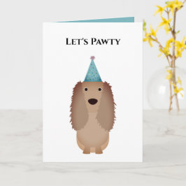 Cartão de Aniversário do Cão, Vamos Pawty Cocker S