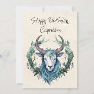 Cartão de Aniversário do Capricorn Goat Zodiac Wat