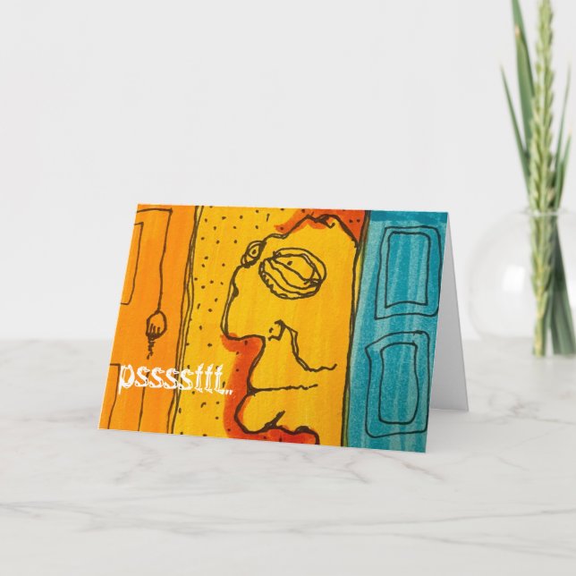 Cartão de Aniversário do Cara de Desenho Estranho  (Frente)