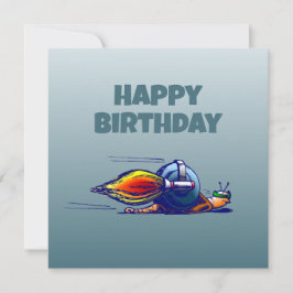 Cartão de Aniversário do Caracol Foguete Plano