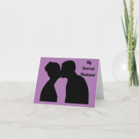 Cartão de aniversário do Casal de beije Silhousing