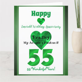 Cartão De Aniversário Do Casamento Emerald Para O