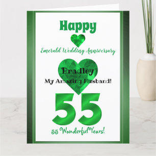 Cartão De Aniversário Do Casamento Emerald Para O 