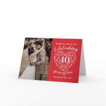 Cartão de Aniversário do Casamento Ruby