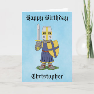 Cartão de Aniversário do Cavaleiro Medieval