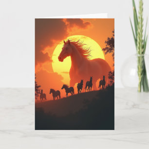 Cartão de Aniversário do Cavalo Cósmico Mágico